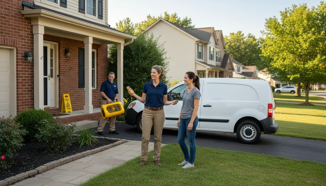 Residential water damage restoration in La Harpe, IL
